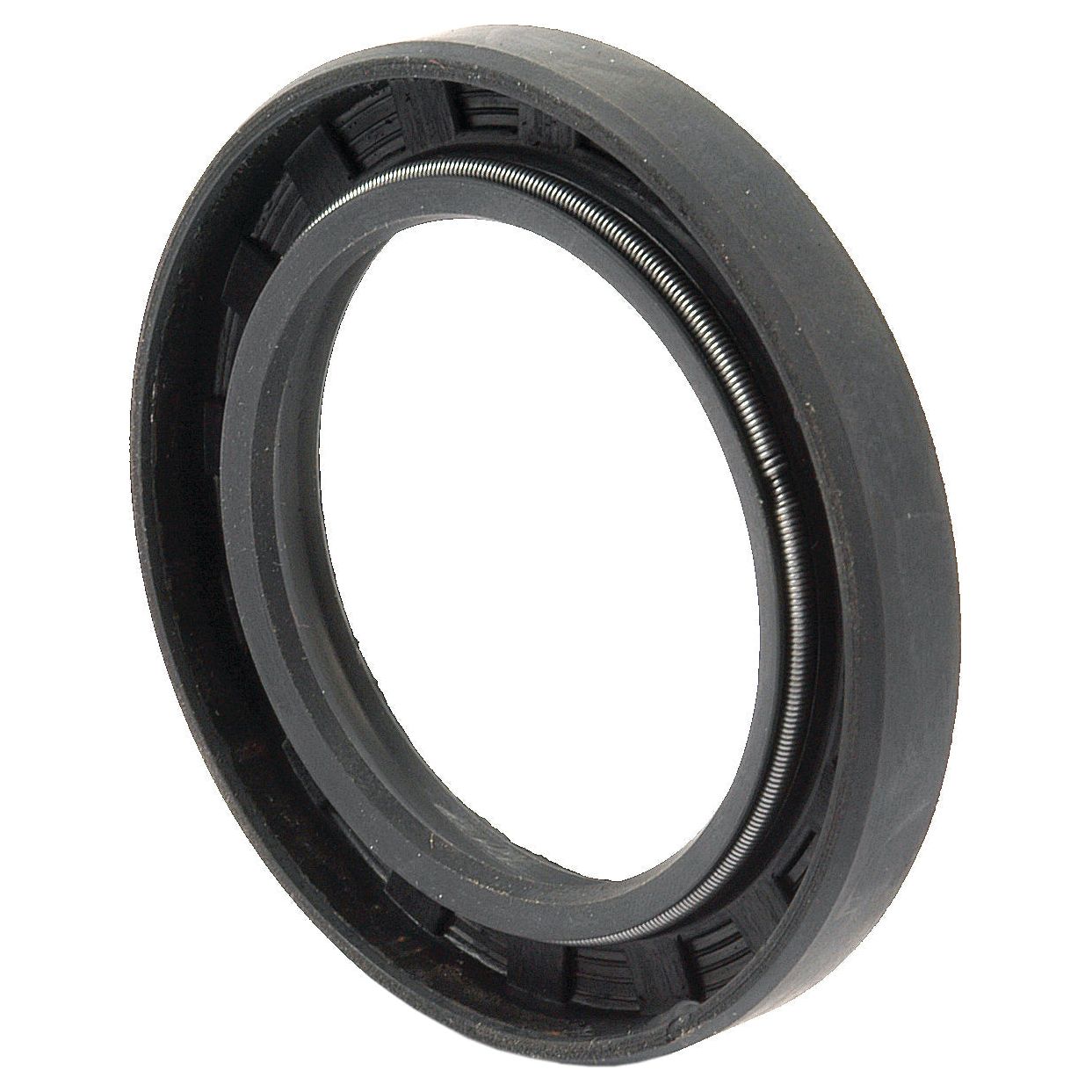 The Sparex Oil Seal 52.5 x 73 x 9.5mm (Part No. S.57399) is a black rubber oil seal equipped with a metal spring inner ring, designed for use in Nuffield 10/60 to prevent fluid leakage in mechanical systems.