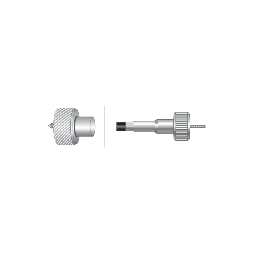 Illustration showing different views of the Sparex Drive Cable connector (part no. S.57422), with the left view displaying the front and the right view showing the side. The drive cable measures 1016mm in length, with an outer cable length of 985mm.