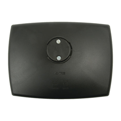 A black rectangular plastic Sparex Mirror Head (S.57437) with a circular center mount, convex mirror, and two screws, measuring 281 x 201mm and suitable for both right-hand and left-hand usage.