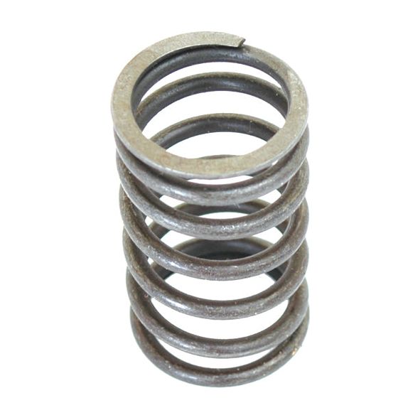 A close-up of the Sparex Valve Spring - Inner (Product No. S.57502) standing upright, showcasing its helical shape and gray metallic texture against a white background.