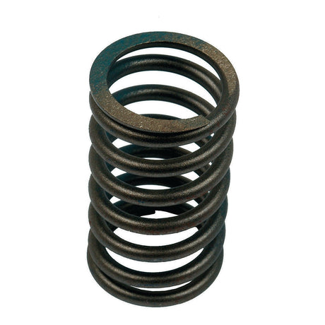 A close-up image of a coiled Valve Spring - Outer (Sparex Part No.S.57503) with a dark finish, featuring multiple loops. The spring, highlighting the precision engineering akin to David Brown or Case IH machinery, stands upright against a plain white background.