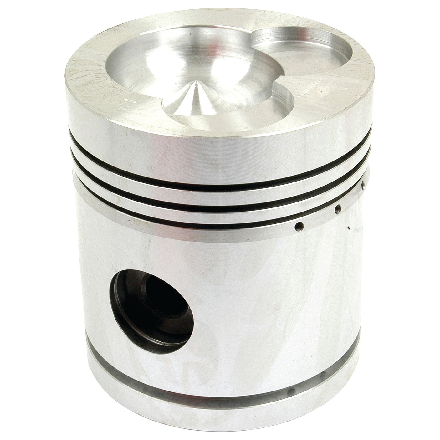 Image of the Sparex Piston (0.040'') - S.57514, a cylindrical metal component with machined grooves and a central hole, typically used in an internal combustion engine, showcasing its precise compression height.