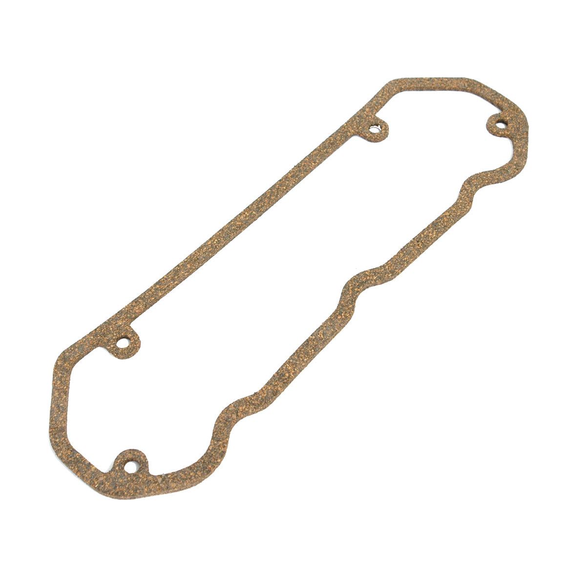 The Sparex Rocker Cover Gasket - 3 Cyl. (Sparex Part No. S.57556) is an elongated, rectangular gasket with uneven edges and multiple bolt holes around its perimeter, made of a brownish, fibrous cork material. Ideal for your David Brown engine or as a Sparex cylinder replacement.