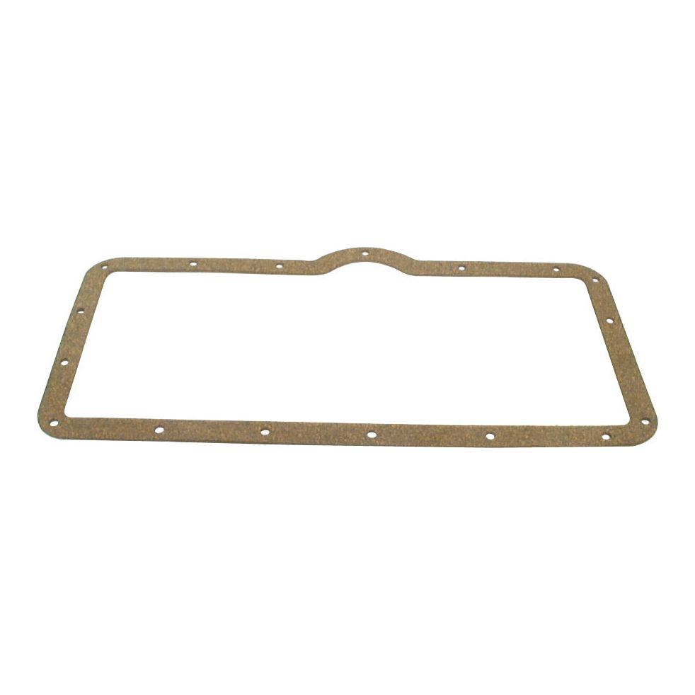 The Sump Gasket - 4 Cyl. (AD4.55, AD4.55T, AD6.329T, AD6.329, AD4.49) by Sparex (Part No.S.57567) is a rectangular gasket with multiple bolt holes around the edges, specifically designed for a David Brown 4 Cyl engine, and features a small protrusion on one side.