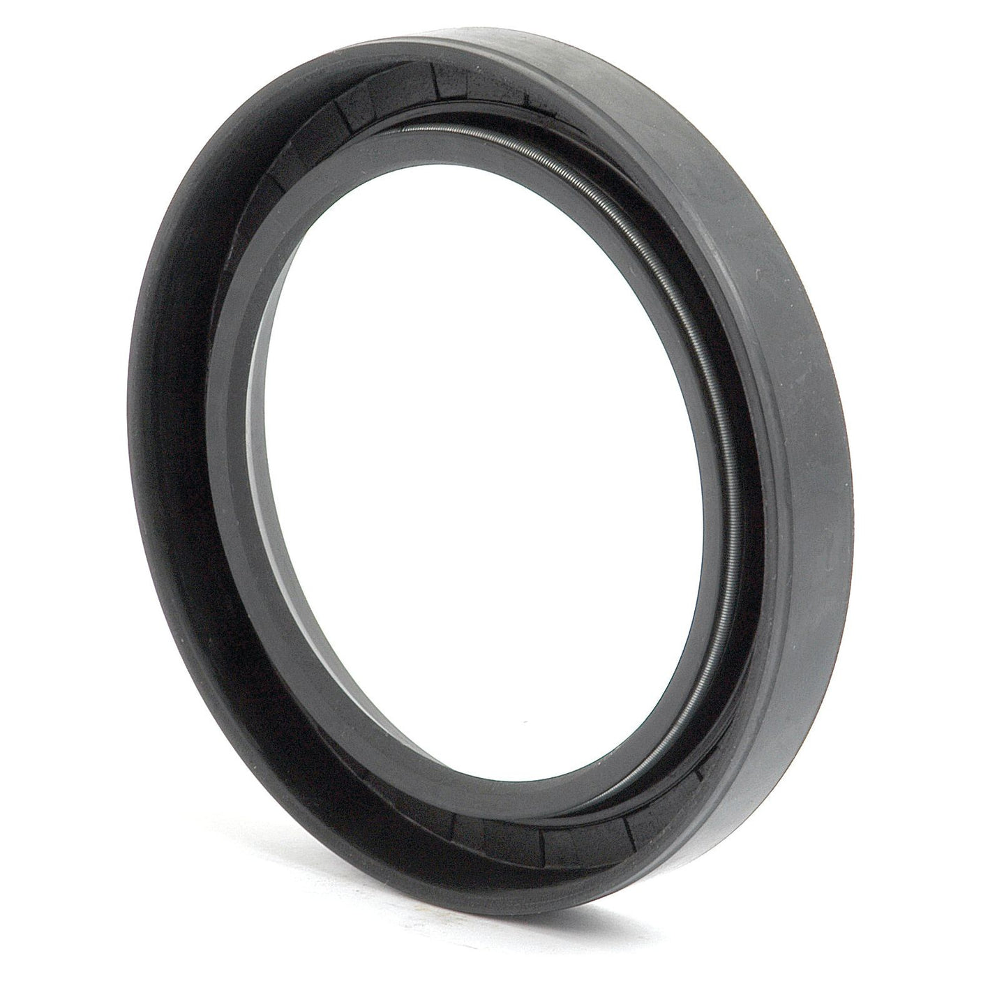 A Sparex Imperial Rotary Shaft Seal with dimensions 2 3/4'' x 3 3/4'' x 1/2'' Single Lip, featuring a black rubber exterior, round and circular shape with a central opening (Sparex Part No.S.57581).