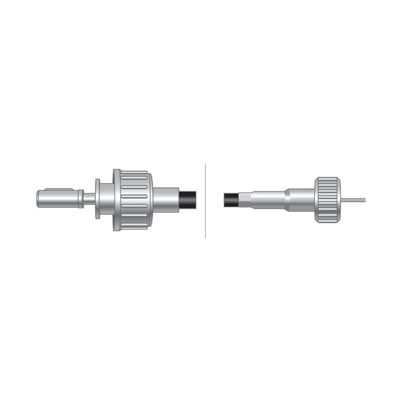 Two views of the Sparex Drive Cable (Part No. S.57595) are displayed, showcasing both its side and top profiles. The cable has a metallic cylindrical connector with a threaded section and an attached drive cable, featuring a length of 1265mm and an outer cable length of 1226mm.