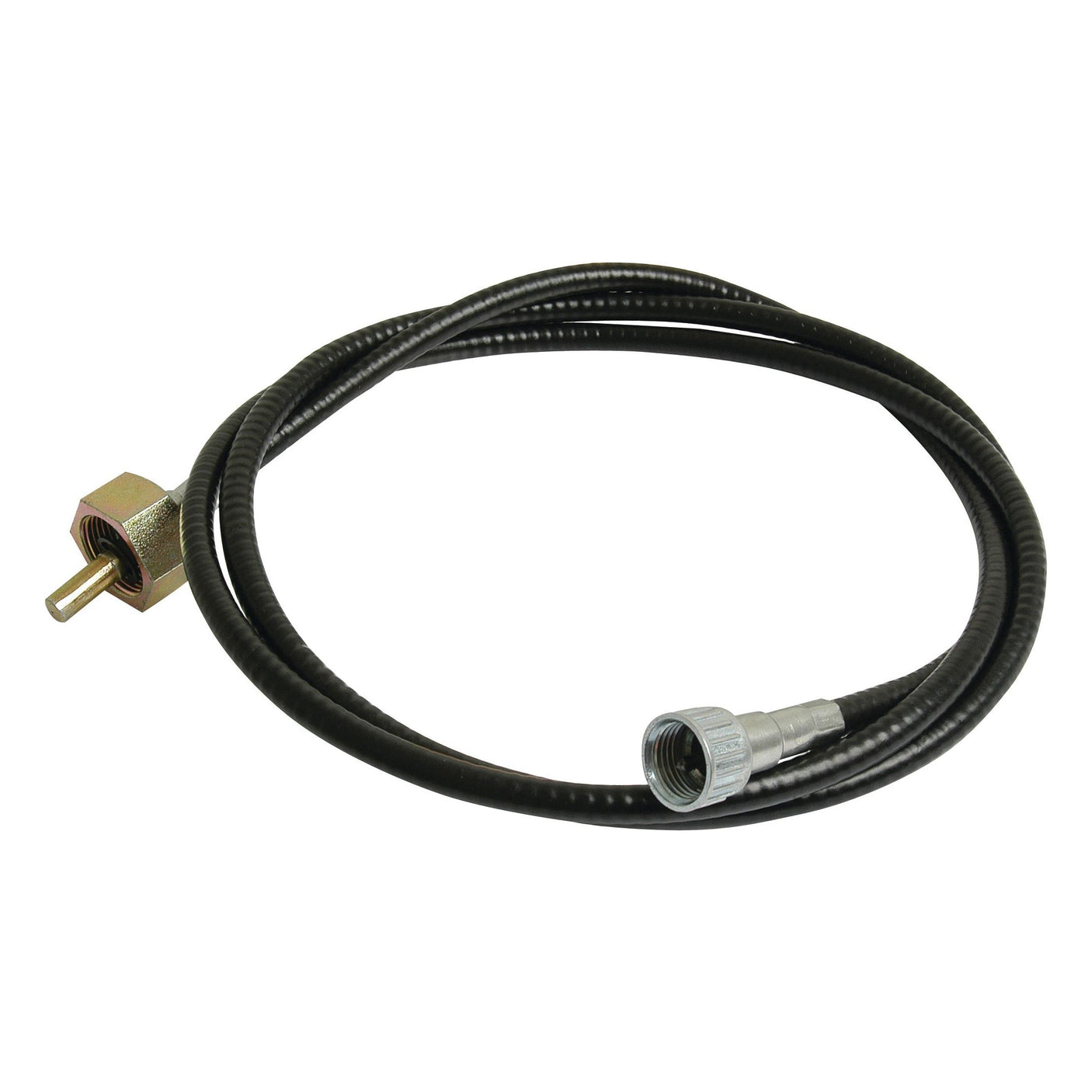 The Sparex Drive Cable (Part No. S.57598) is 1637mm long with an outer cable length of 1605mm, featuring black, flexible coil and metallic connectors on both ends, ideal for various mechanical or industrial applications.