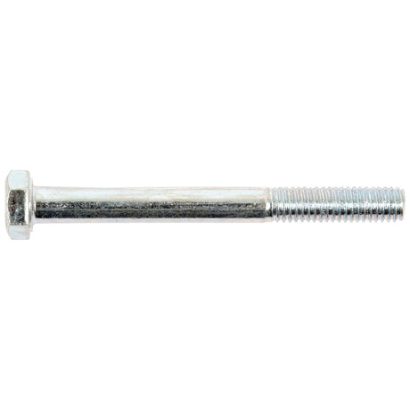 The Metric Bolt M6x60mm (DIN 931), identified by Sparex Part No. S.5760 from the Sparex brand, is a metallic fastener that features a threaded section on the right end and a smooth shank on the left end, with zinc plating for added protection.