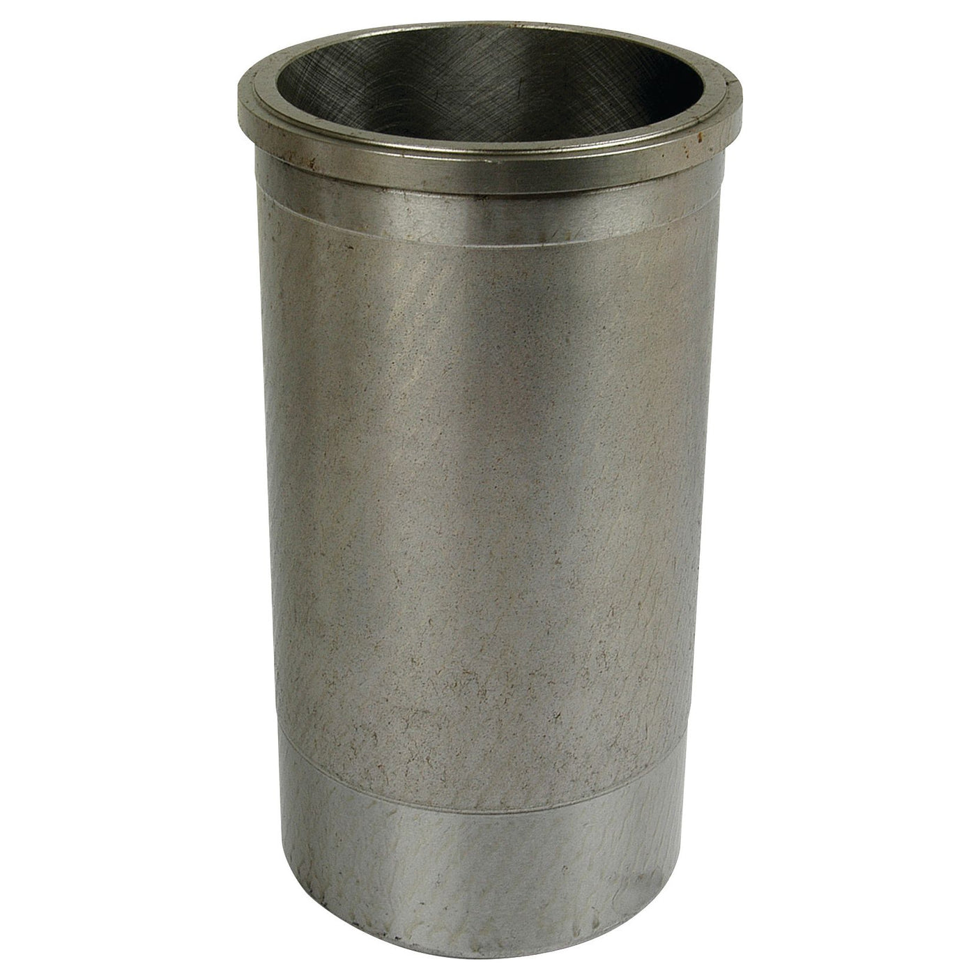 The Sparex Piston Liner (Finished) | Sparex Part No.S.57620 is a cylindrical metal container with a smooth exterior and an open top, slightly narrower at the base than the top, featuring a durable liner that enhances its longevity.