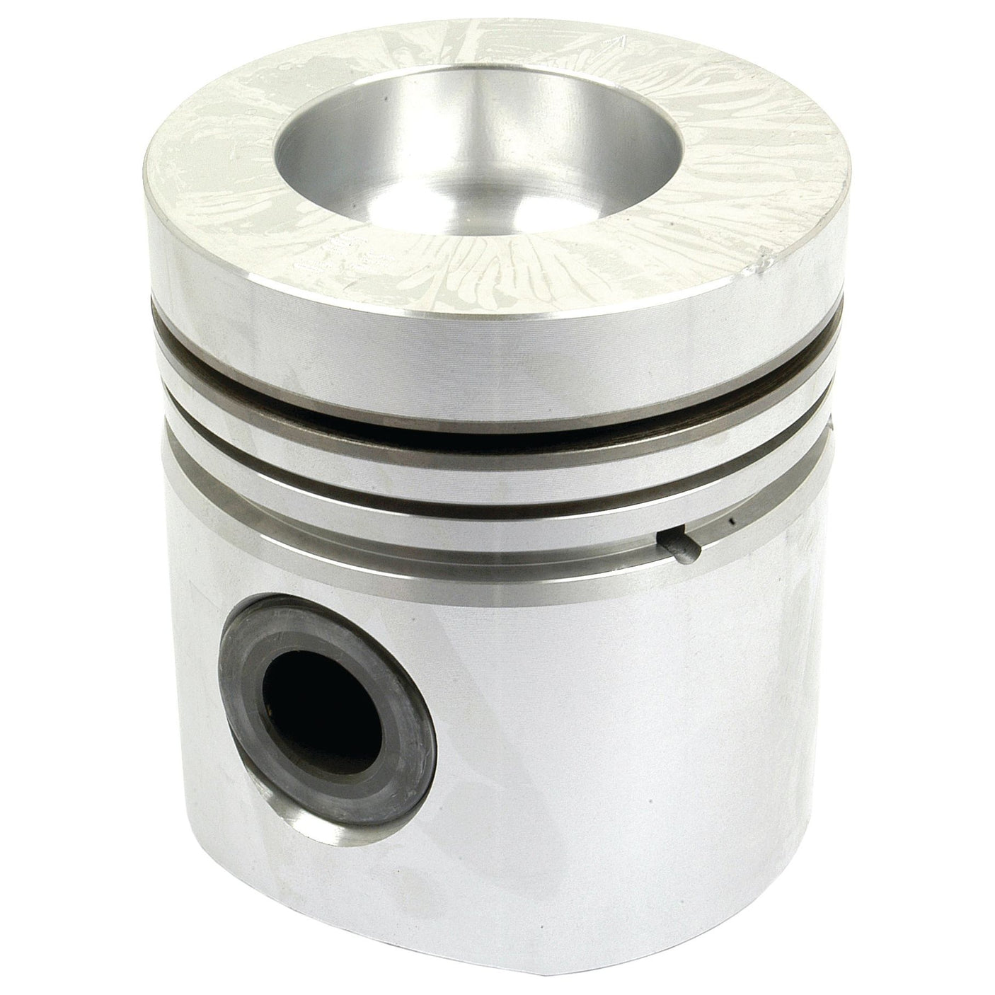 A cylindrical metallic object, likely the Sparex Piston (Standard) - S.57626, featuring an Al-Fin Ring Groove and a hollow opening on one side.