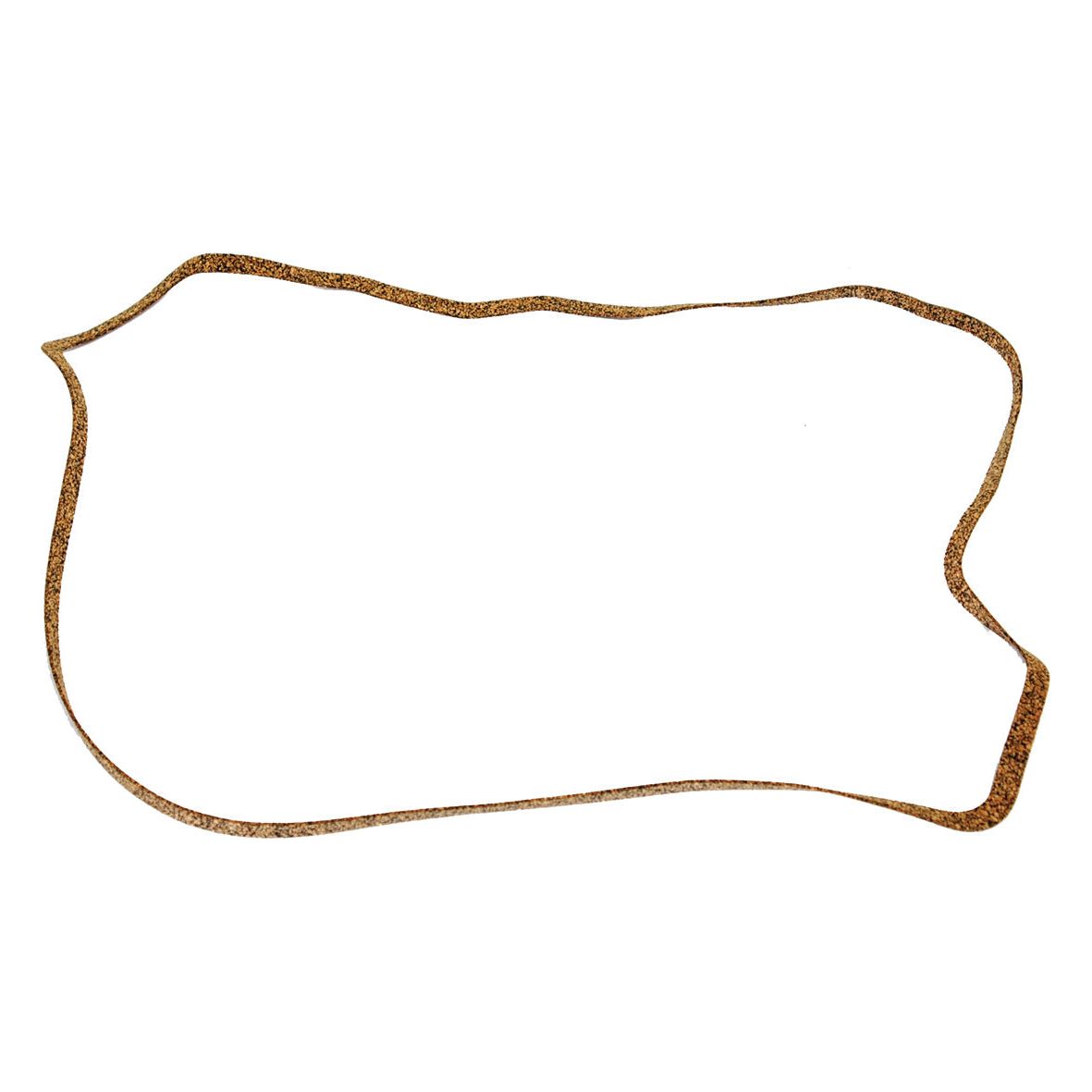 A thin, brown Rocker Cover Gasket - 6 Cyl. (Sparex Part No. S.57687), with its wavy shape laid out on a white background, reminiscent of the meticulous craftsmanship seen in Sparex designs.