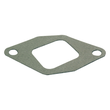 Image of a flat, gray, diamond-shaped gasket with a rectangular hole in the center and two circular holes on opposite sides, suitable for an Engine Model's exhaust manifold in Case IH machinery. This is the Sparex Exhaust Manifold Gasket, Part No. S.57700.