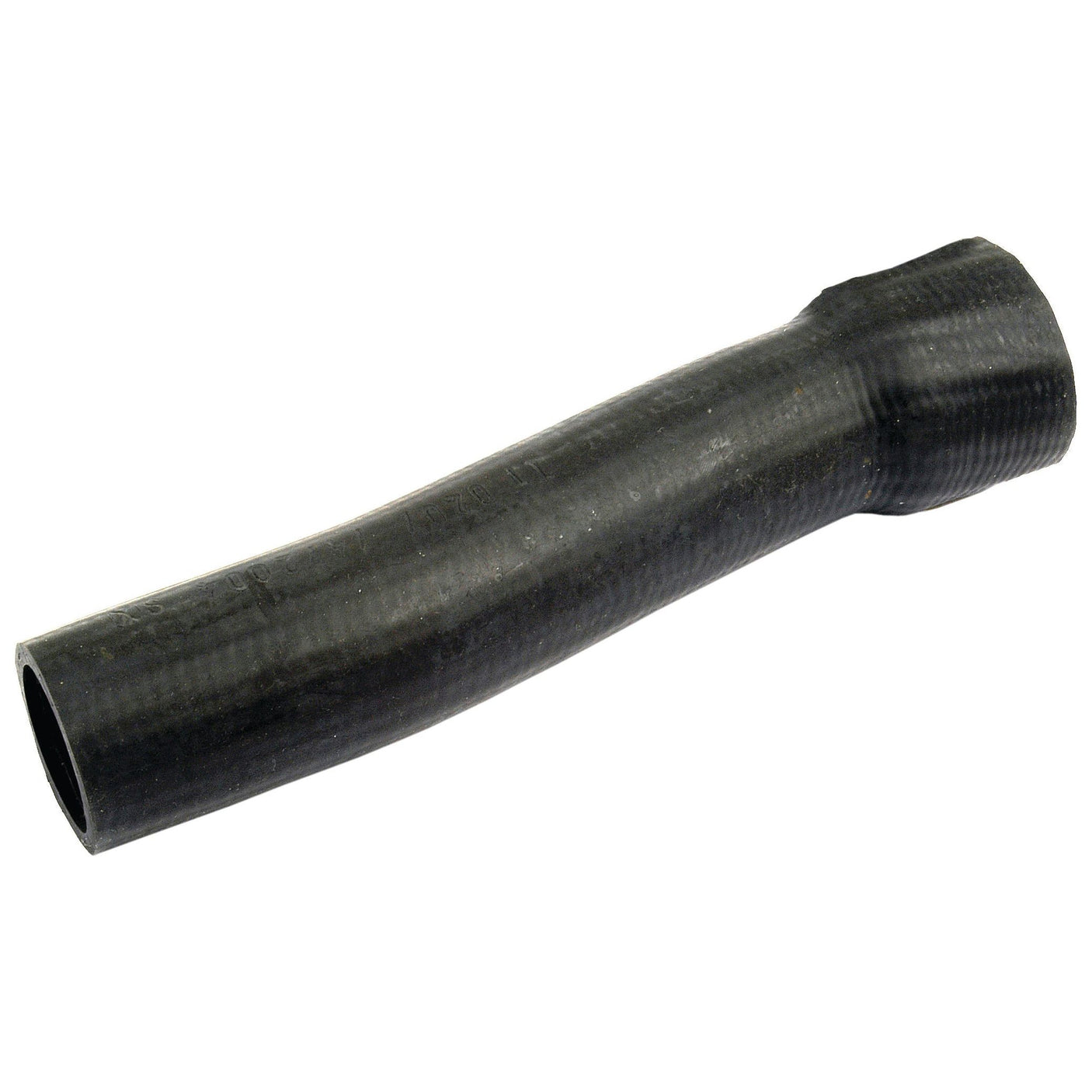 The Sparex Top Hose (Sparex Part No. S.57706) is a black rubber hose with a slightly curved and textured surface, featuring an inner diameter of 32mm at the smaller end and 42mm at the expanded end, compatible with Hose clip attachments.