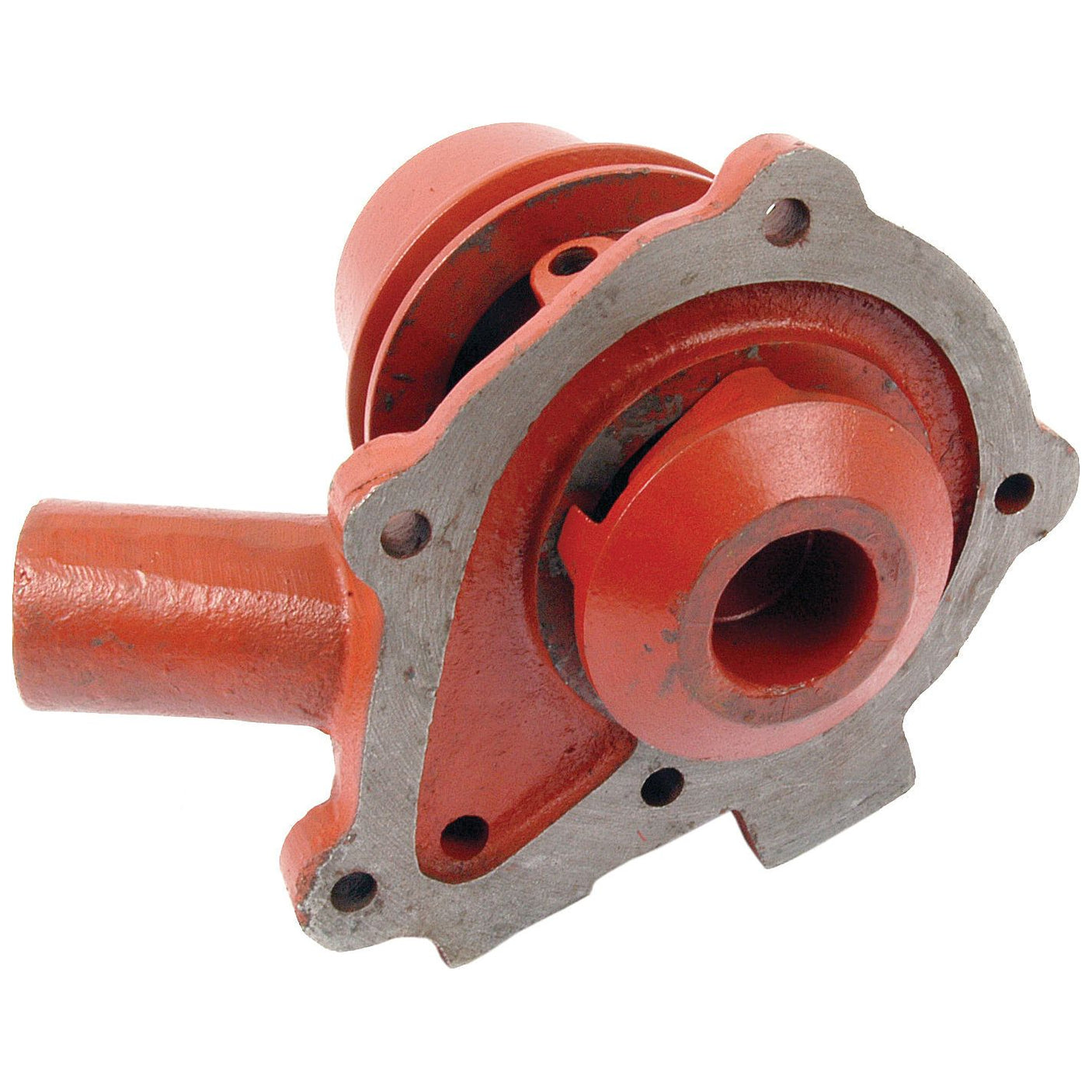 A red metal water pump assembly, equipped with a cylindrical inlet and mounting holes, specifically designed for the David Brown 1200. This Sparex part (No. S.57753), supplied with a V-Style Pulley, ensures optimal performance.