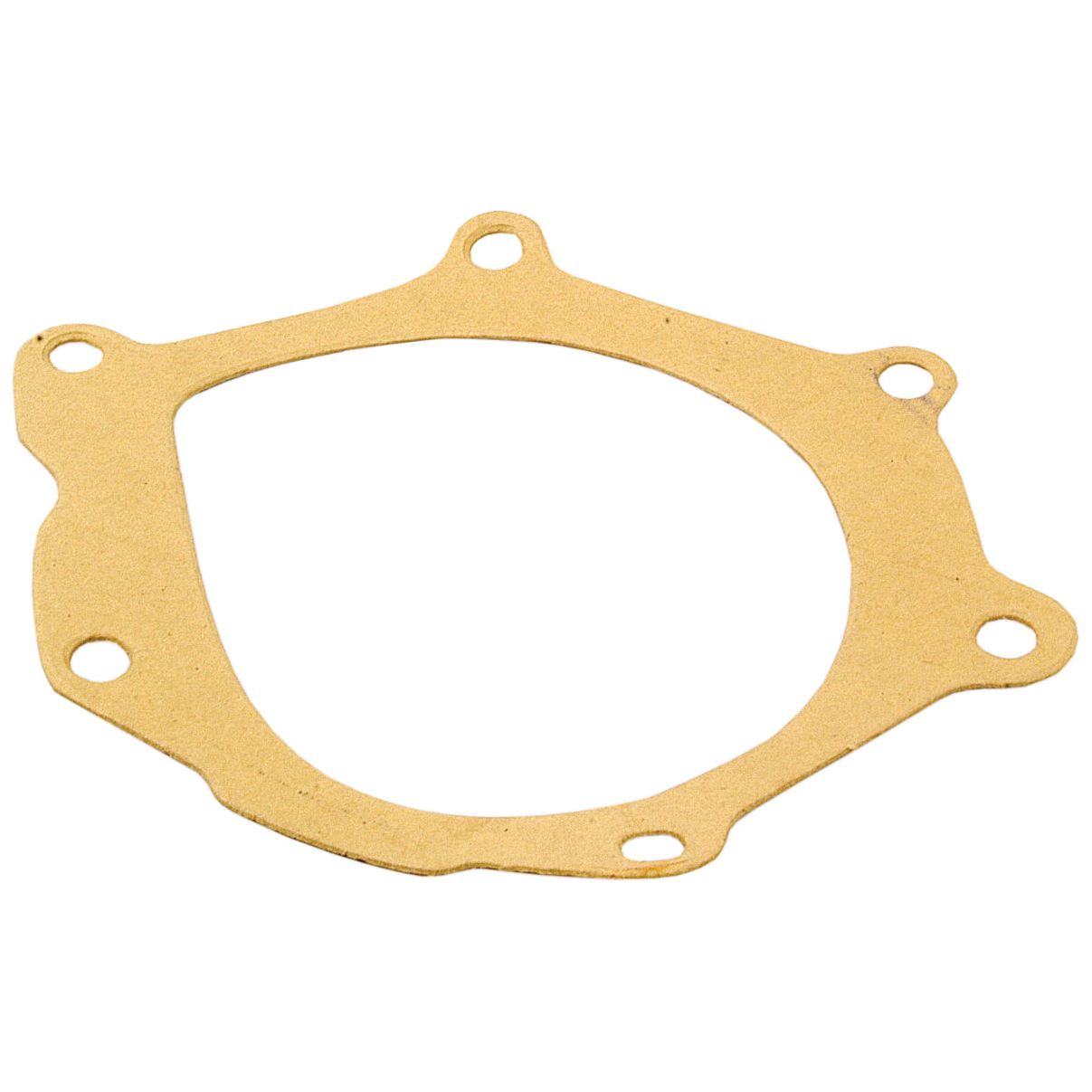 The Sparex Water Pump Assembly (Supplied with Pulley) | Part No.S.57755 includes a tan, flat, irregularly-shaped gasket with five holes around its perimeter, often used for sealing joints in International Harvester equipment.