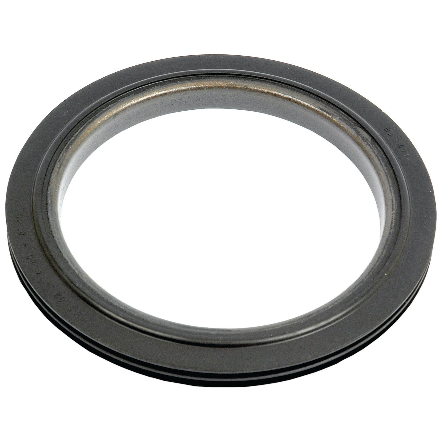 A close-up image of the Sparex rear axle oil seal (Sparex Part No. S.57777, 91 x 121 x 10mm) made from a combination of metal and rubber, highlighting its use in mechanical applications to prevent the leakage of fluids or gases.