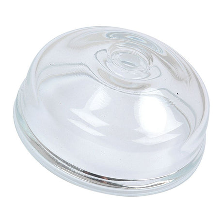 A round glass lid with a handle on top, perfect for fitting over your Case IH equipment or as a Fuel Bowl cover from Sparex, Part No. S.57789.