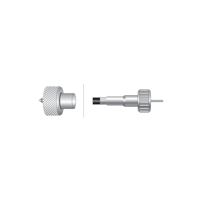 Two views of a Drive Cable by Sparex (Part No. S.57806) for a Case IH. One shows a top-down perspective, while the other displays a side view featuring a threaded end and knurled grip. The cable measures 1484mm in length with an outer cable length of 1452mm.
