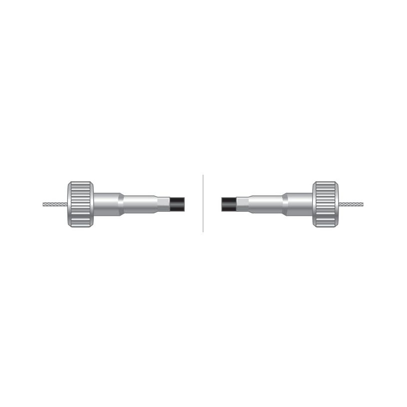 Two Drive Cable connectors, with a length of 1635mm and an outer cable length of 1668mm, face each other on a white background, perfect for your Sparex cable needs (Sparex Part No. S.57807).