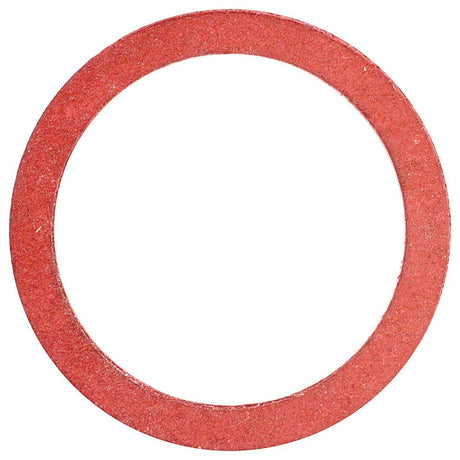 A red, circular Metric Vulcanised Fibre Washer (Sparex Part No.S.5842) with a 14mm OD and a 10mm ID on a white background.