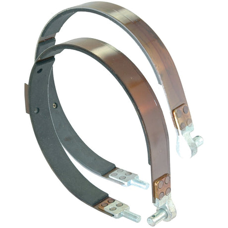 Two Sparex Brake Bands, OD 210mm, model S.58610, featuring screws, mounting brackets, and an LH fitting, displayed on a white background.