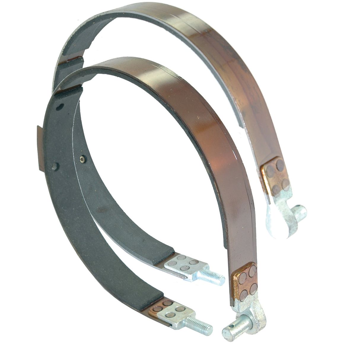 Two Sparex Brake Bands, OD 210mm, with screws at the ends and a lining width of 30mm (Product Code: S.58611).