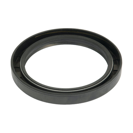 The Sparex Imperial Rotary Shaft Seal, featuring a double lip design for enhanced performance, is a black rubber oil seal with an internal spring and a circular shape, measuring 3 3/8'' x 4 3/8'' x 1/2''. This particular product is identifiable by its Sparex Part No. S.58713.