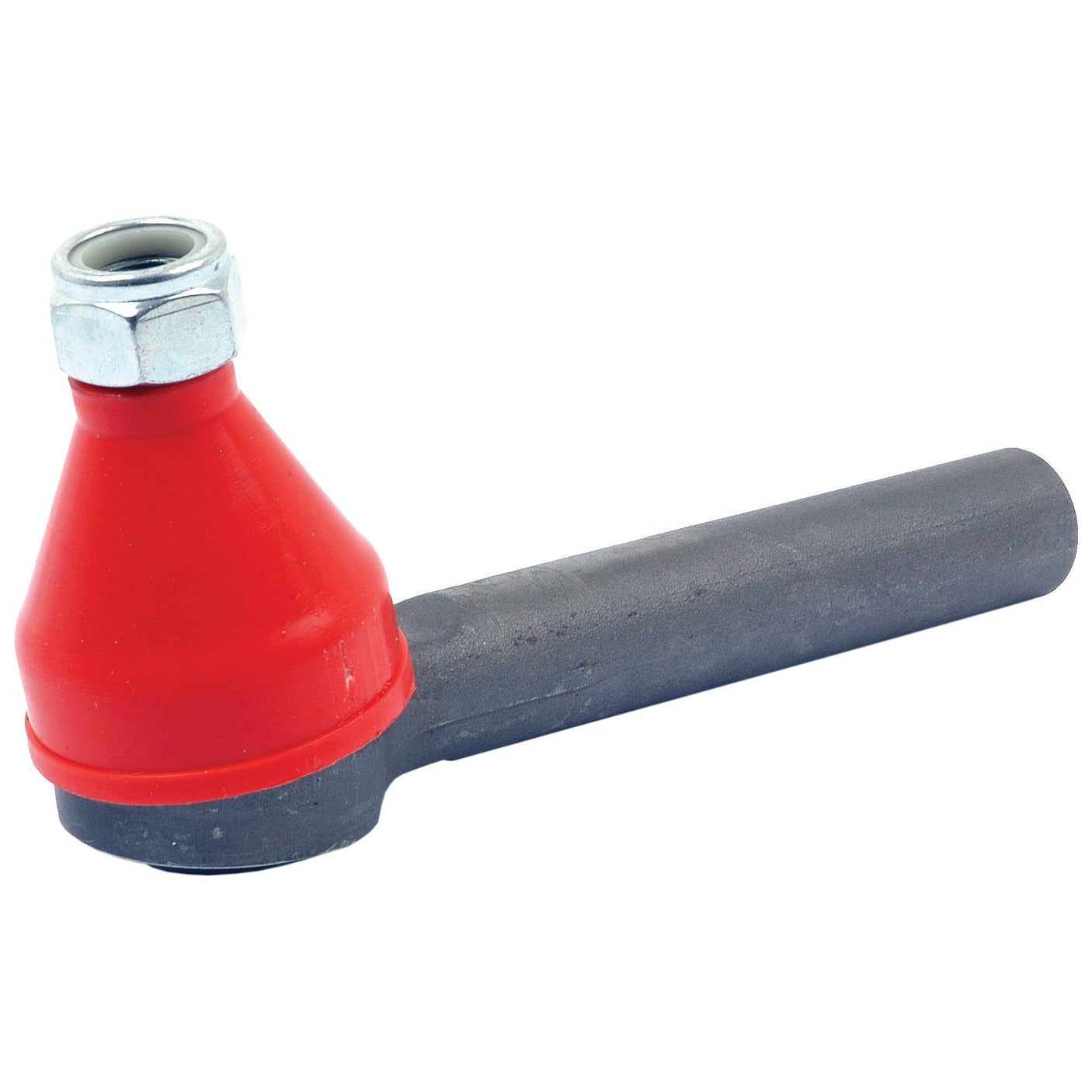 A Sparex Track Rod, model S.58752, measuring 190mm in length, is a red and black tie rod end with a metallic nut on top and an M18 x 1.5 RH female thread. This component is commonly used in vehicle steering and suspension systems.