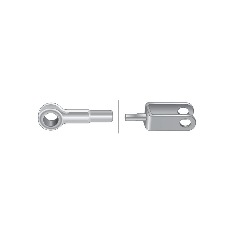 A technical illustration showcases a Sparex Hand Throttle Cable (Sparex Part No.S.58767) measuring 1480mm in length with an outer cable length of 1340mm. On the left, there is a mechanical eye or rod end, and on the right, a clevis, both featuring a metallic finish. These components are likely part of an assembly or linkage system suitable for applications such as the Ford New Holland 8160.