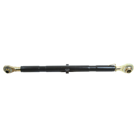 The Sparex Top Link (Cat.2/2) Ball and Ball, 1 1/16'', Min. Length: 670mm - S.587, equipped with a black body and gold-colored ends for an optimal tube length, is commonly used in agricultural machinery to connect tractor implements.
