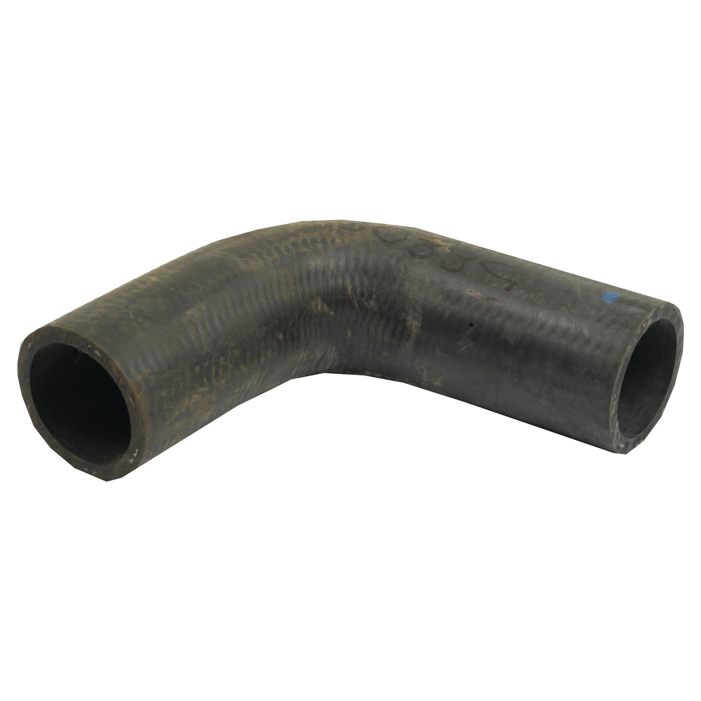 A Sparex Top Hose (Sparex Part No. S.58802), featuring a black, L-shaped design with corrugated texture and an inner diameter of 38mm at both ends, is paired with a hose clip and displayed against a white background.