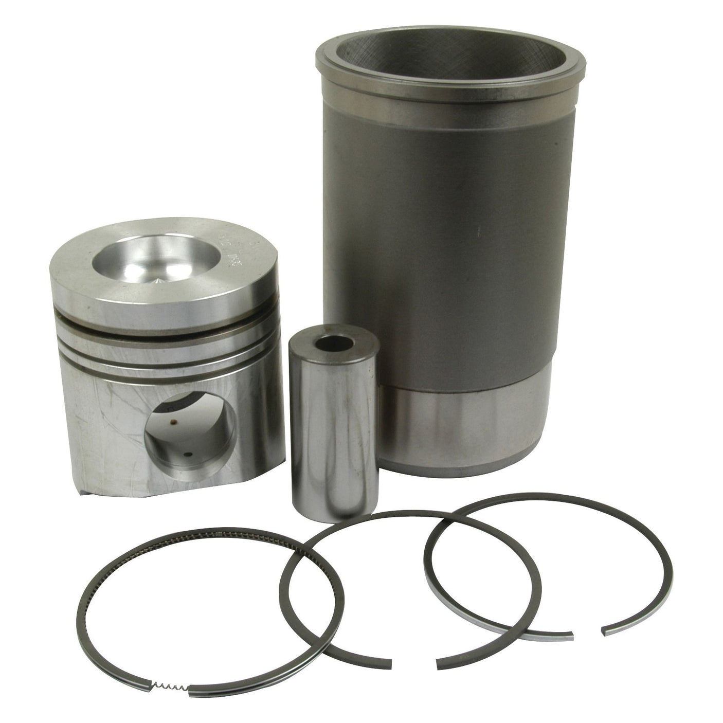 A Sparex Piston Ring and Liner Kit (Product No. S.58846), which includes a piston, cylinder liner, piston pin, and piston rings, displayed against a white background.