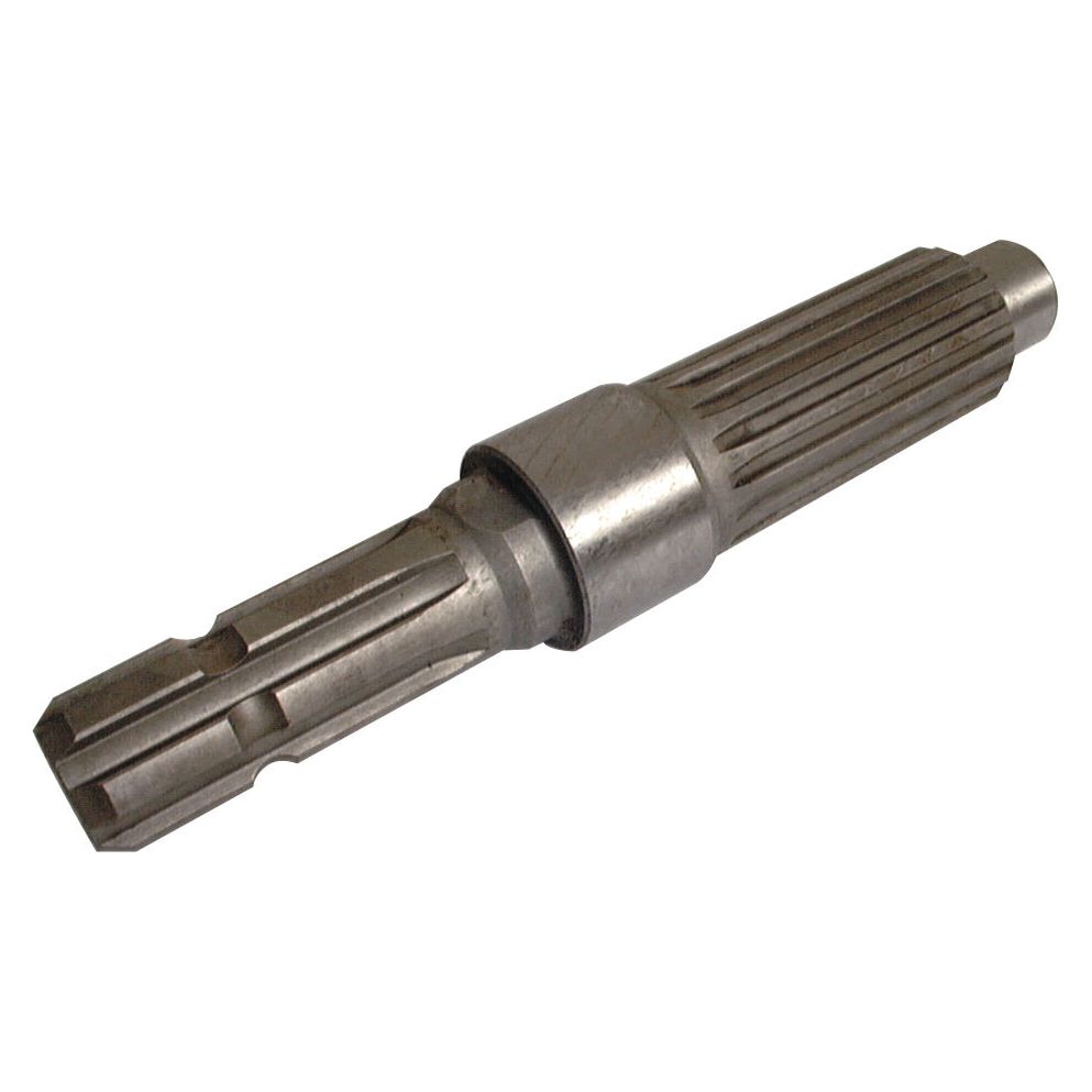 The PTO Shaft - S.58866 from Sparex is a metal mechanical coupling with a cylindrical shape and evenly spaced grooves, often featuring a spline design for added grip, making it suitable for automotive or industrial machinery applications.