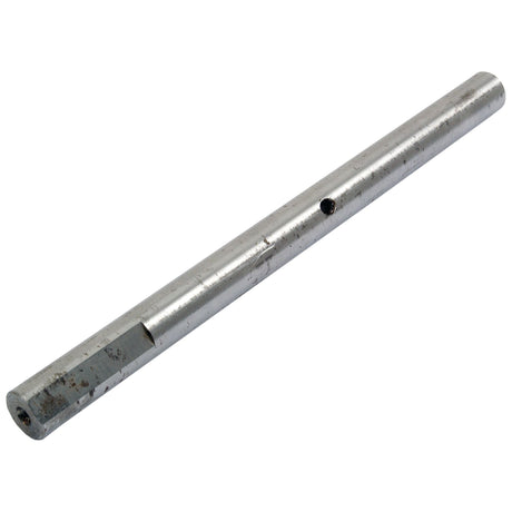 The Gear Selector Rail (Sparex Part No. S.58907) by Sparex is a metal cylindrical rod featuring a small hole near one end, and despite showing signs of wear and rust, it is suitable as a tractor spare part for an Allis Chalmers 5040.