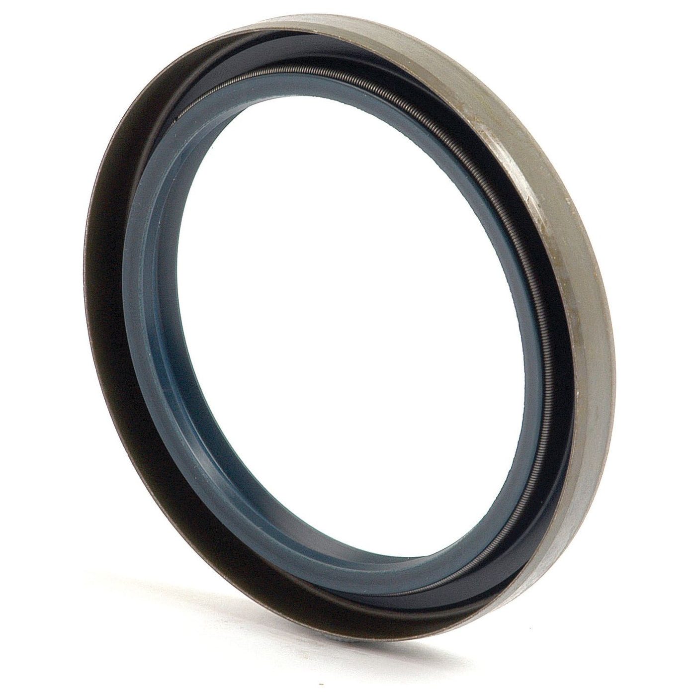 Image of a circular metal Trunion Seal featuring a rubber inner surface, commonly used in machinery to prevent fluid leakage. Product Name: Trunion Seal | Sparex Part No.S.58973, Brand Name: Sparex.