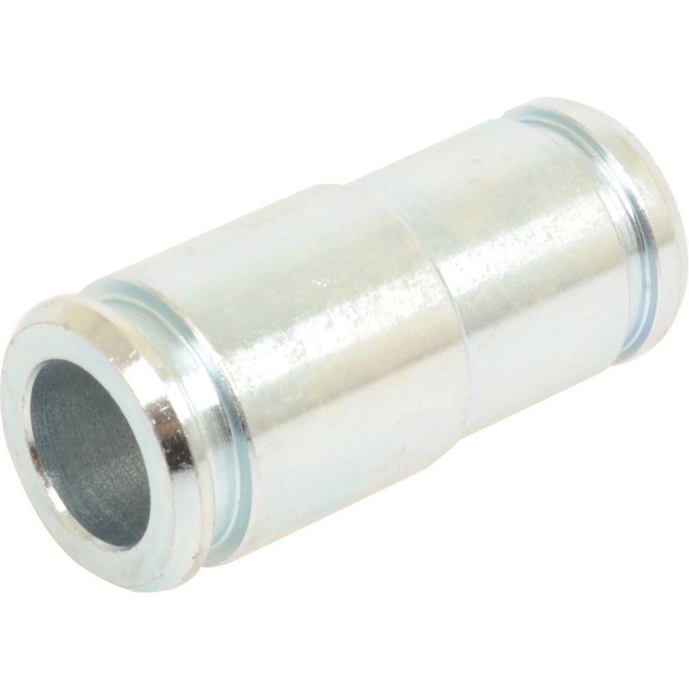 The Water Pump Adapter Kit - S.58981 from Sparex is a cylindrical metal coupling with a smooth exterior and hollow interior, designed to function as a straight connector for pipes or tubes.