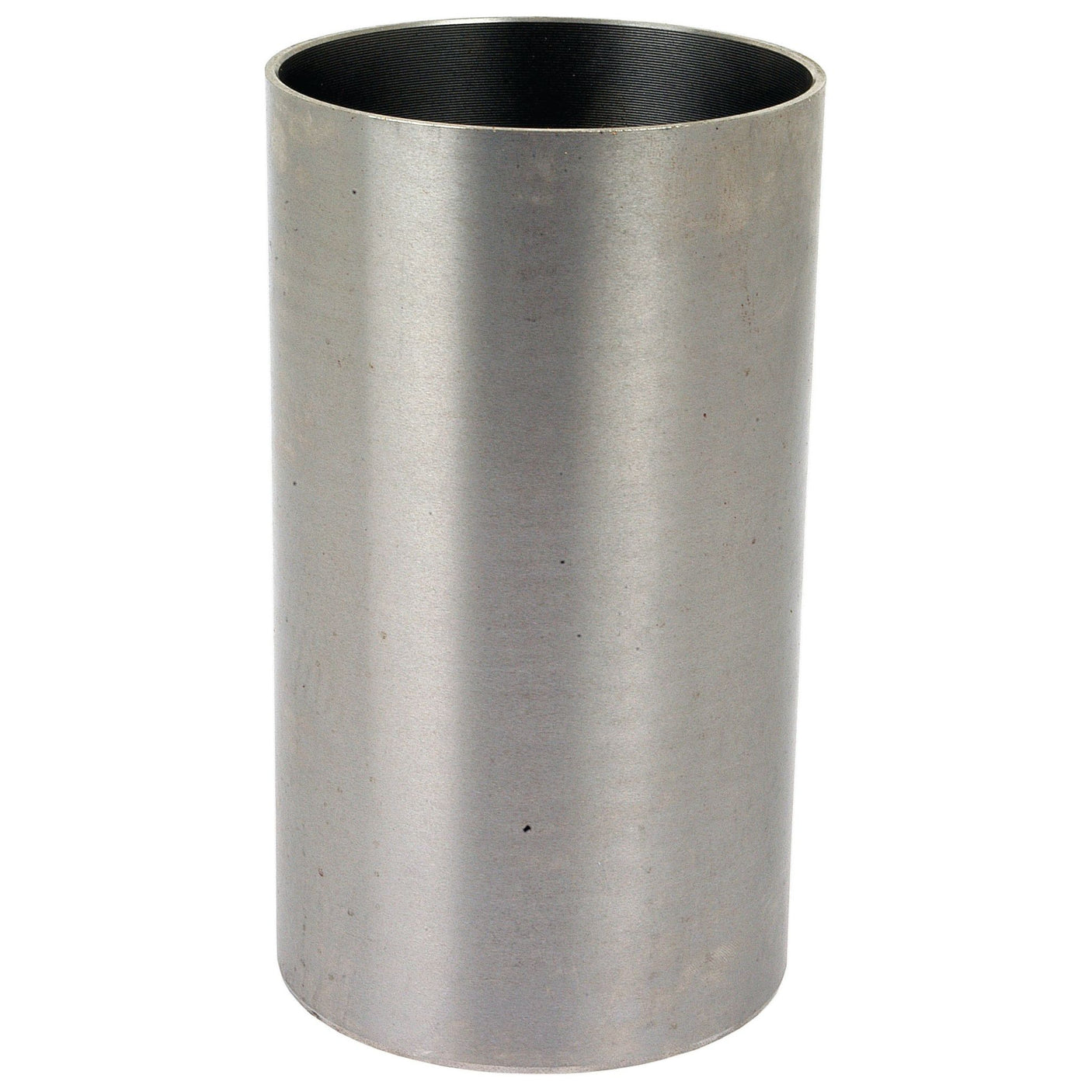 A plain, cylindrical metal tube with a smooth surface and hollow interior, standing upright, reminiscent of the Piston Liner (Semi Finished) used in Universal Tractors (Sparex Part No.S.59188).