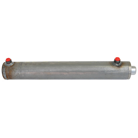 A hydraulic double-acting cylinder without ends, measuring 40 x 70 x 400mm (Sparex Part No. S.59247), is displayed on a white background, featuring two red-capped ports.