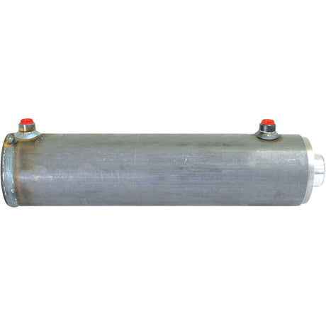 A Hydraulic Double Acting Cylinder Without Ends, measuring 60 x 100 x 200mm, from Sparex (Part No. S.59267), featuring a cylindrical metal frame with two red-capped ports, one on the top and one on the end.