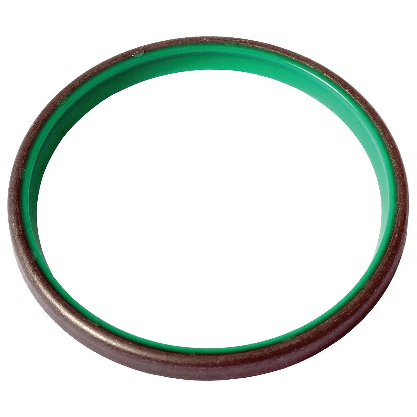 A round, green and brown plastic sealing ring against a white background, resembling the Lift Shaft Seal | Sparex Part No.S.59324 from Sparex.