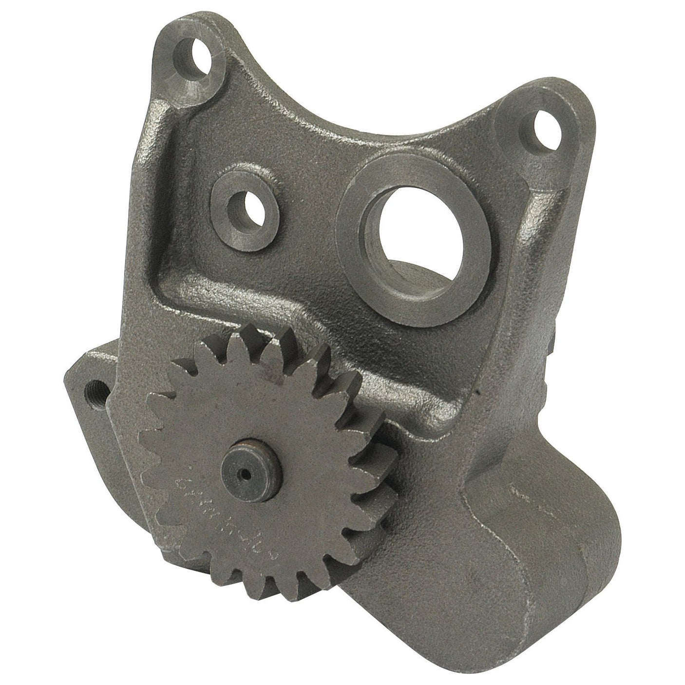 This Sparex Engine Oil Pump (Part No.S.5936) features a precise metal gear mechanism with multiple mounting holes and a large toothed wheel centrally located at the bottom, ensuring adherence to stringent product specifications.