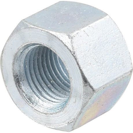 A close-up image of a Sparex Cone Wheel Nut, 1/2'' UNF (Sparex Part No. S.5938), featuring internal threading and commonly used in mechanical and construction applications for fastening purposes.