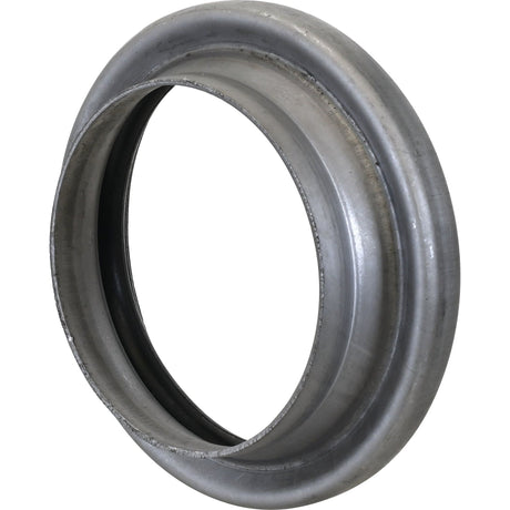 A round, silver metallic ring with a smooth, polished surface and a concave interior, reminiscent of the high-quality Sparex Weld on Coupling - Female - 6'' (159mm) (Non Galvanised) - S.59402.