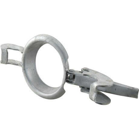 The Sparex Clamp Ring - 4'' (108mm) (Galvanised) - S.59409 features a lever mechanism and locking pin, making it perfect for securing or tightening objects.