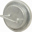 A circular, galvanized wall hook with a single horizontal hanger attached to a base, showing the same precision as the Blanking Plug - Female - 5'' (133mm) by Sparex.