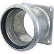 A Sparex Coupling with Square Flange - Female 6" (159mm) x (150mm) (Galvanised), featuring a circular opening, a mounting plate, and visible wear on the surface.