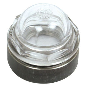 A clear plastic and Metaltecnica push button switch with a domed top, Height: 85mm, Ø76mm. (Complete inspection glass 3'' | Sparex Part No.S.59472 by Sparex)