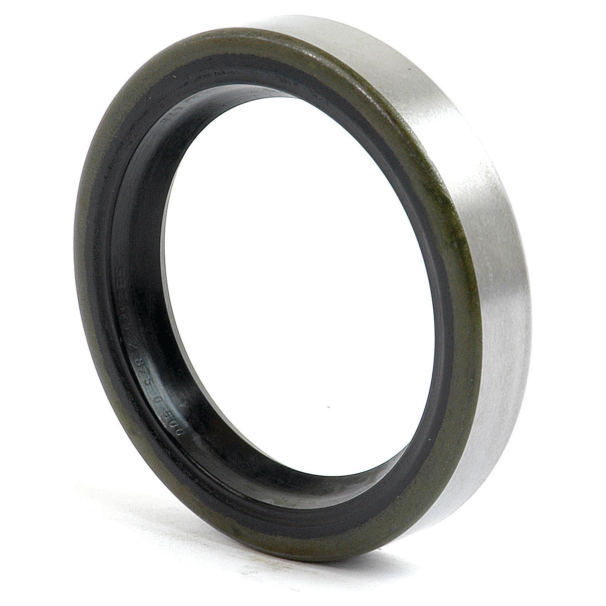 Image of an Imperial Rotary Shaft Seal with dimensions 2 1/8'' x 2 7/8'' x 1/2''. It features a circular metal bearing, an inner black ring, and a smooth surface, depicted against a plain white background. This high-quality Sparex component (Part No. S.5947) is essential for Ford / New Holland machinery.