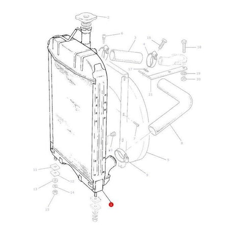 Massey Ferguson - Radiator - 1672861M93 - Farming Parts