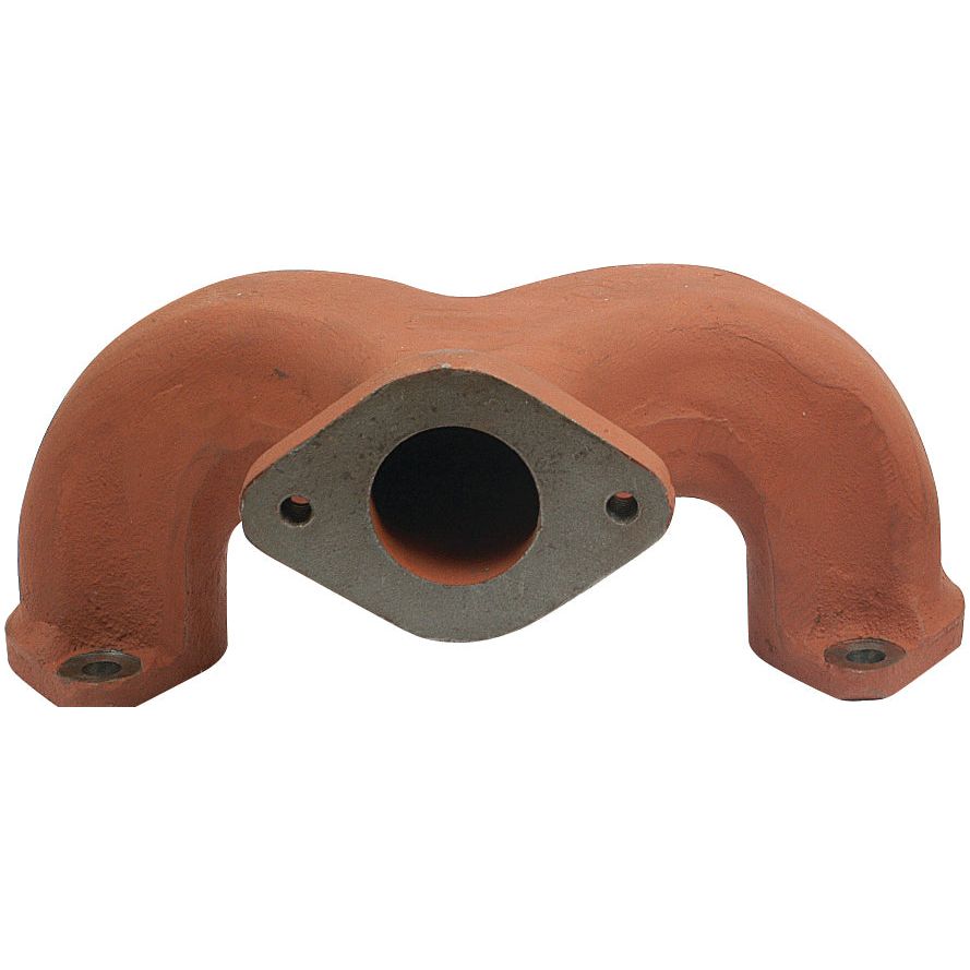 A rust-colored Exhaust Manifold (4 Cyl.) - S.59540 by Sparex, made of cast iron with three bolt holes, designed for optimal Engine Port Bolt Hole Pitch.